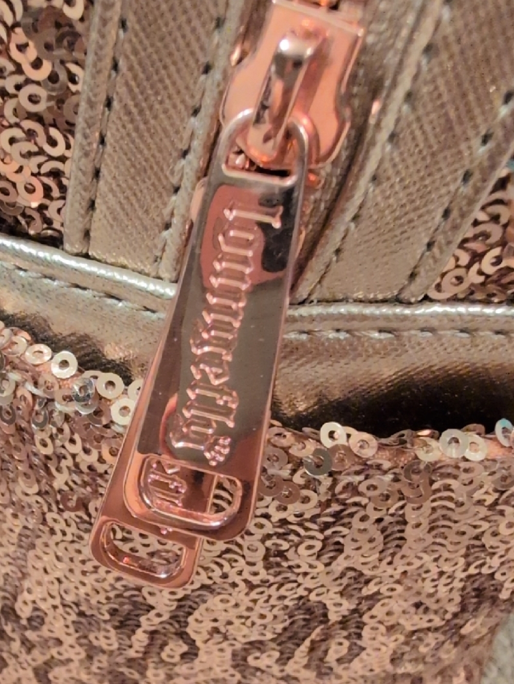 Loungefly Disney Parks Rose Gold Sequin Minnie Mouse Mini Backpack and Ears - Picture 7 of 9